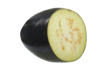 half of eggplant isolated on white background