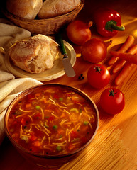MINESTRONE SOUP AND INGREDIENTS