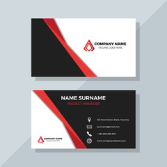 Professional Business Card with Red Details