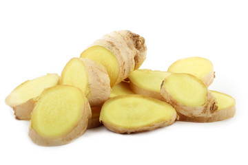 heap of ginger isolated