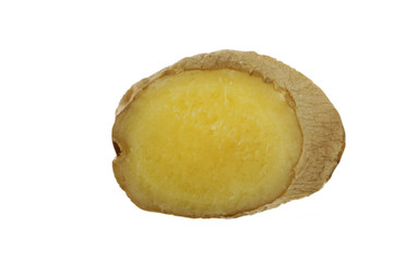 slice of ginger isolated