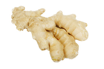 root of ginger isolated on white background
