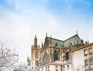 Fototapeta na wymiar Cathedral of Saint Stephen of Metz, France