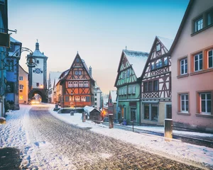 Foto op Canvas Middeleeuws oud Rothenburg ob der Tauber in de winter © lena_serditova