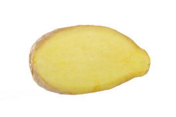 slice of ginger isolated