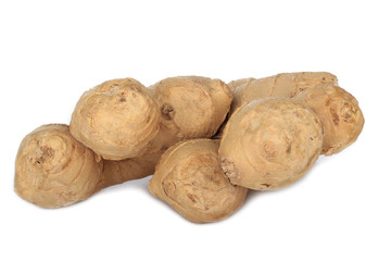 root of ginger isolated on white background