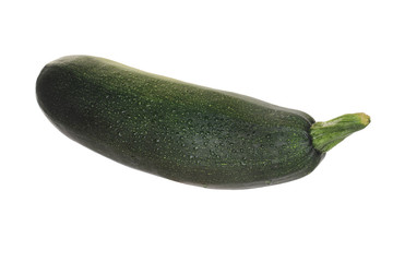 green fresh zucchini isolated on white background