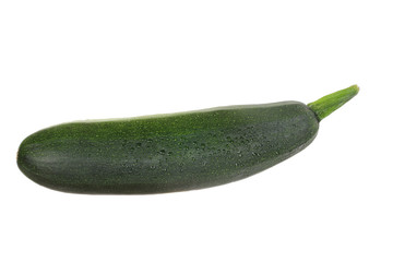 green fresh zucchini isolated on white background