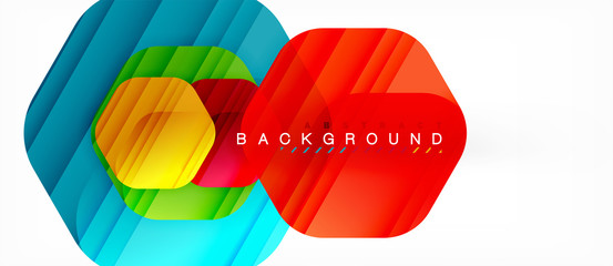 Vector multicolored hexagons geometric abstract background