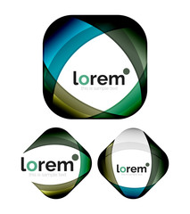 Set of geometric convergence vector icons