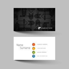 Modern business card template design. With inspiration from the abstract. Contact card for company. Two sided. Vector illustration. 