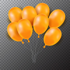3d Realistic Colorful Balloon. Vector illustration of flying glossy balloon.