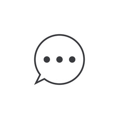 Vector message icon. Circle speech bubble. Element for design mobile app or website. Dialog cloud isolated on white background