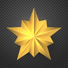 3D star. Vector illustration in grey background.