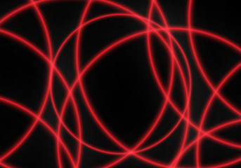 Abstract red light laser curve on black technology background vector illustration.