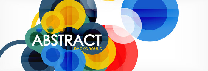 Abstract colorful geometric composition - multicolored circle background