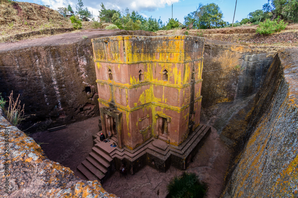 Wall mural rock hewn churches of lalibela, ethiopia