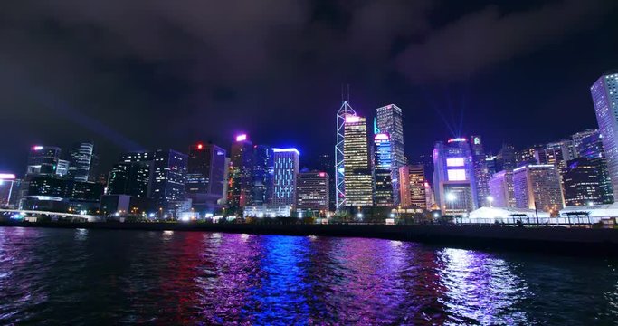 Timelapse of Hong Kong city at night