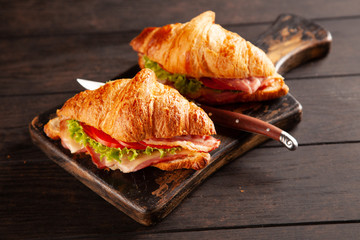 Classic BLT croissant sandwiches