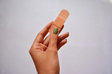 medical adhesive plaster for minor abrasions and injuries on the arm