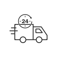Delivery truck icon. Vector illustration, flat design.