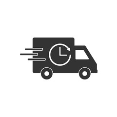 Delivery truck icon. Vector illustration, flat design.