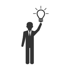 Businessman have an idea icon. Vector illustration, flat design.