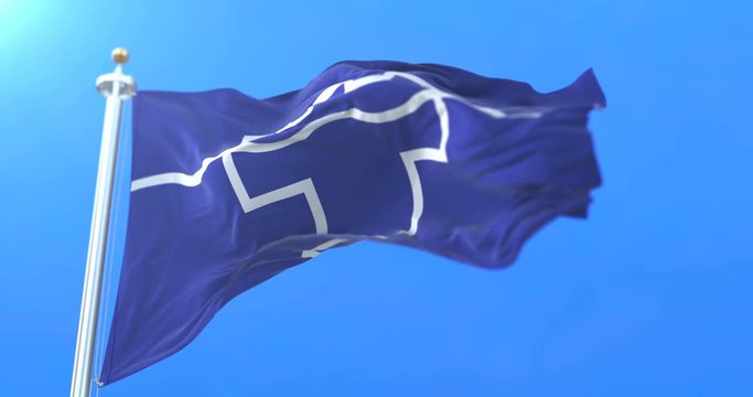 Flag of english county of Tyne and Wear in the North East of England. Loop