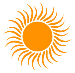 Orange flat sun symbol