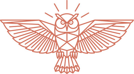 Fototapeta premium Geometryczna ilustracja wektorowa Sowa, projektowanie logo.