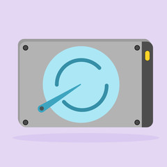 Hard disc drive icon On color Background, vector illustration.