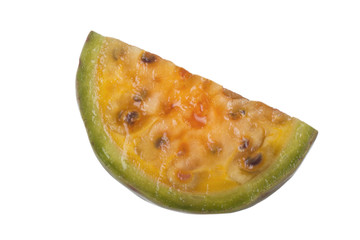 slice of opuntia fruit isolated on white background