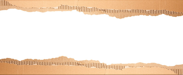 Cardboard with a hole - white background