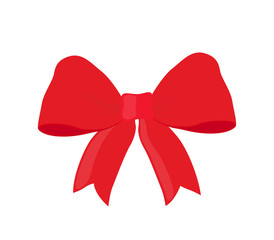 Vector Christmas red ribbon, xmas symbol