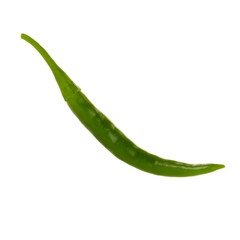 green hot chili pepper isolated on white background