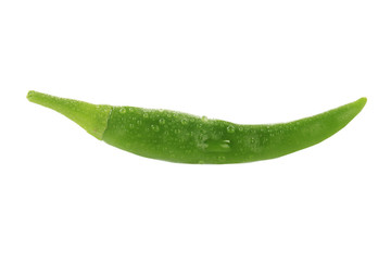 green chili pepper isolated on white background