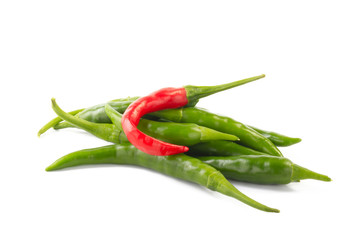heap of chili pepper isolated on white background