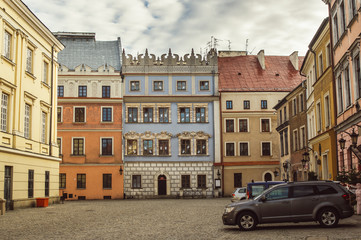 Buildings in the old center of Lublin, Poland