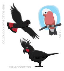 Obraz premium Papuga australijska kakadu kreskówka wektor ilustracja