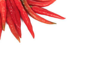 frame of red chili pepper isolated on white background