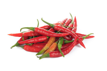 peap of red chili pepper isolated on white background