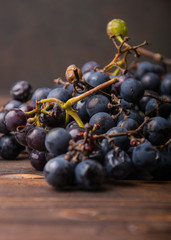 fresh black grapes from the garden