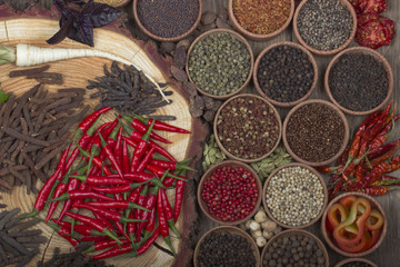 set of peppers background