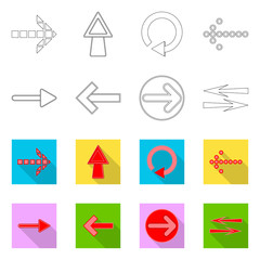 Isolated object of element and arrow logo. Collection of element and direction stock vector illustration.