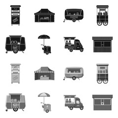 Vector illustration of market and exterior symbol. Collection of market and food stock symbol for web.