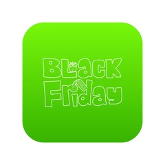 Fototapeta premium Black Friday icon green vector isolated on white background