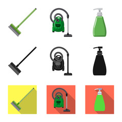 Isolated object of cleaning and service sign. Set of cleaning and household vector icon for stock.