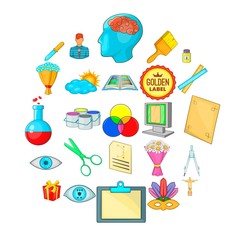 Masterpiece icons set. Cartoon set of 25 masterpiece vector icons for web isolated on white background