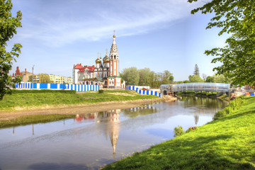 Obraz premium Kaliningrad region. City Gusev. Memorial Church in Honor of All Saints in Memory of the Fallen during the First World War