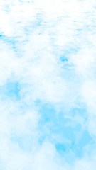Background of abstract white color smoke isolated on blue color background. The wall of white fog. 3D illustration
